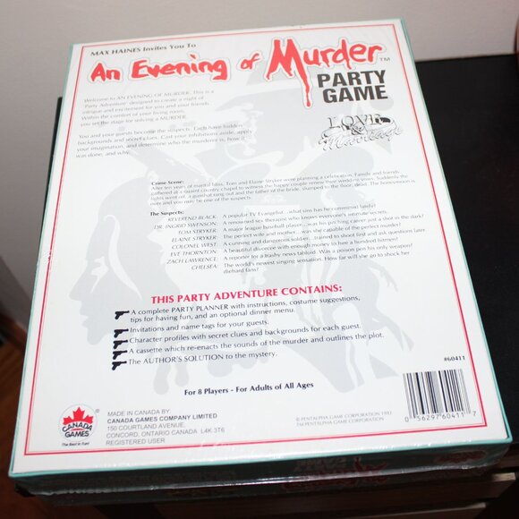 3/$88❤️vintage 1992 MAX HAINES AN EVENING OF MURDER party game Love & Marriage - Picture 7 of 8